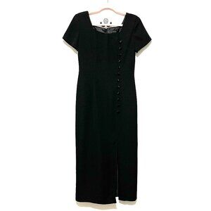 Virgo Womens Square Neck Maxi Dress 6 Black Victorian Dark Romance Noir Gothic